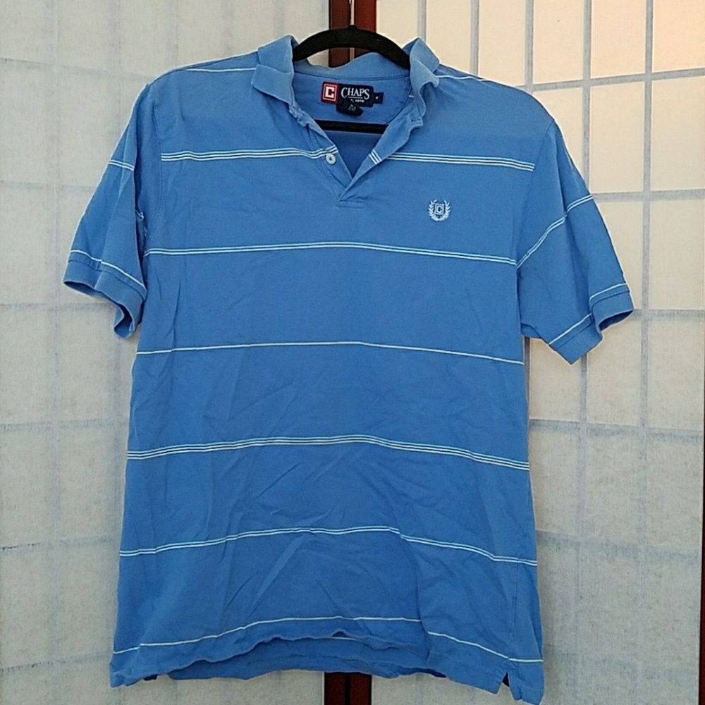 Chaps light blue striped polo. Size M. - Picture 1 of 1